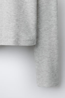 CAMISETA RIB ESTAMPADA / Gris vigor? - Zara фото 6