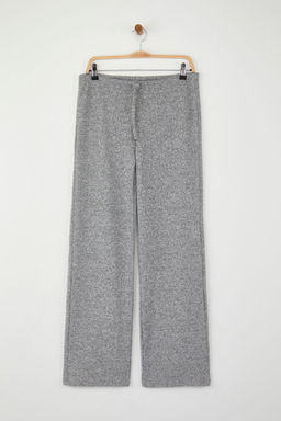 Antrasit Yumos Wide Leg/Genis Paca Baglama Detayl? Esnek Orme Pantolon TWOAW26PL00025