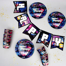 Набор бумажной посуды HAPPY BIRTHDAY in san andreas