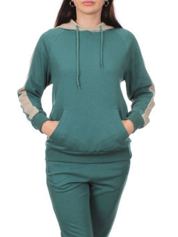 NO01 GREEN/BEIGE Костюм спортивный женский (хлопок 90%, полиэстер 10%)