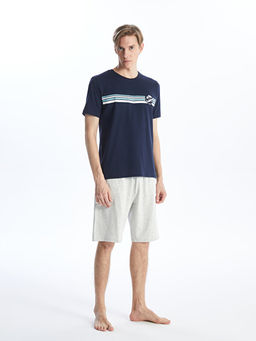 Standart Kal?p Erkek ?ortlu Pijama Tak?m?