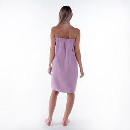 Полотенце банное Этель Парео с карманом 80*140 см. цв.нежная лаванда, 100% хл, вафля 240 г/м2  фото 5