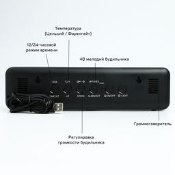 Часы электронные настольные, календарь, будильник, термометр, на подвесе, 3.5×7×26.5 см