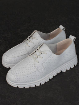 03-PDD161-5 GRAY/LT. BLUE Полуботинки женские (натуральная кожа)