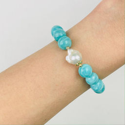 Браслет из Амазонита и Жемчуга