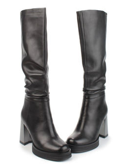 02-B6233-6051-3BM-1 BLACK Сапоги зимние женские (натуральная кожа, натуральный мех)