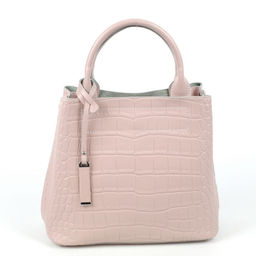 Женская кожаная сумка с ручками под крокодила 1546-200 Розовый - Cidirro фото 2