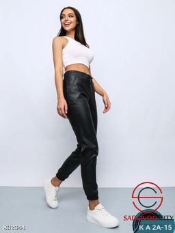 Кожаные штаны на резинке