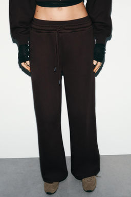 STRAIGHT-LEG PLUSH TROUSERS