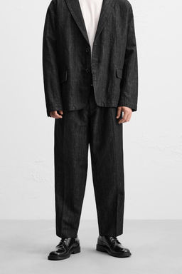 COTTON/LINEN WIDE-LEG JEANS - Zara фото 2