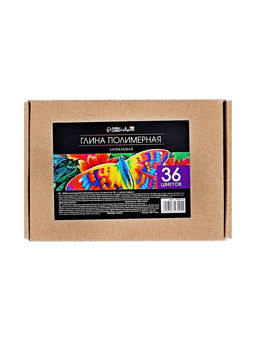 Набор глина полимерная запекаемая Calligrata, 36 цветов по 20 г, с аксессуарами, в гофрокоробе