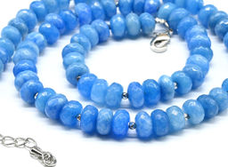 Бусы из камня кальцита рондель гр.7*5мм цв.голубой, 46см