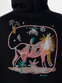 Теплое худи мужское черное с начесом