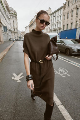 KNIT DRESS WITH BELT - Zara фото 6