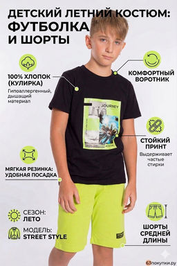 Костюм (футб+шорты) М223077Па Костюм (футб+шорты) М223077Па