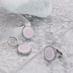Серьги из муранского стекла PINK CLOUD LS3521 - Vloes фото 4