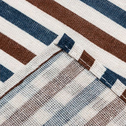 Скатерть Доляна 145х145см, Полоска цвет сине-коричневый, 100% п/э, рогожка, 200 гр/м  фото 9