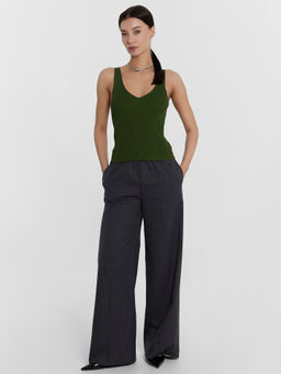 Топ женский зеленый в рубчик зеленый сок 112956