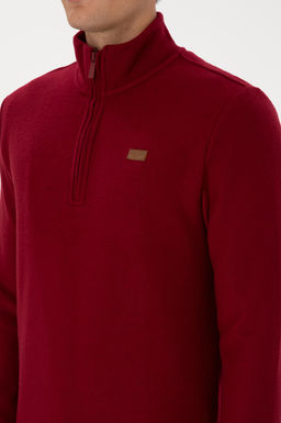 Erkek Regular Fit Yar_m Fermuarl_ Bordo Basic Sweatshirt - U.s. polo assn фото 7