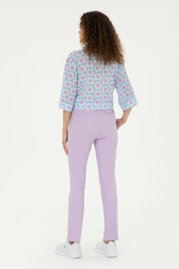 Женские сиреневые брюки из парусины - U.s. polo assn фото 4