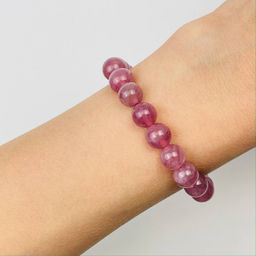 Браслет из мадагаскарского Розового кварца 17 см