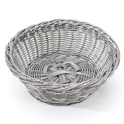 Корзинка для подачи фруктов и хлеба Доляна Лукошко, d=20 см, пластик, плетёная, серая фото 2