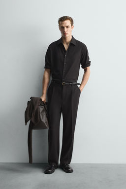 LIMITED EDITION WOOL BLEND TROUSERS WITH PLEATS