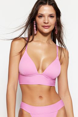 TRENDYOLMILLA Turuncu Ucgen Push Up Dokulu Bikini Ustu TBESS21BU0010  фото 2