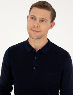 Темно-синий свитер обычного кроя - Cacharel фото 3