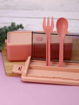 Ланчбокс "Life every day", pink (ложка+вилка), 700 мл