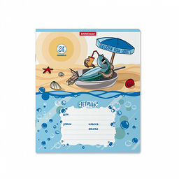 Цена за 10 шт. Тетрадь школьная ученическая ErichKrause Fish Story, 24 листа, линейка (в плёнке по 10 шт.)_MIX-PACK фото 5