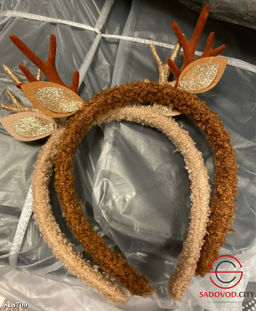 Новогодний ободок с рожками оленя из плюша