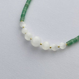 Бусы-Чокер из зеленого Кварца с Селенитом 42 см +