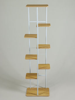 Подставка для цветов Greengo, 8 полок, 36×23×136 см, напольная, каркас металл, полки МДФ, белая