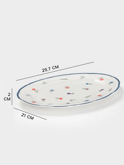 Блюдо сервировочное Доляна «Романс», овальное, 29.7×21×2 см, фарфор, белое