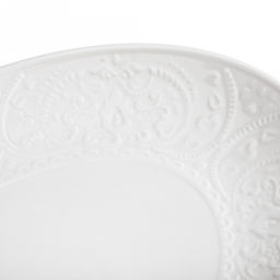 "Русь" Блюдо овальное фарфоровое 368х260х33мм, белый, рельефный декор (Китай)
