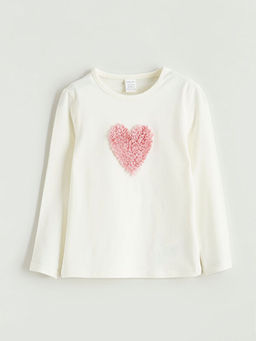 Kalp Bask?l? K?z Bebek Bluz ve Tayt