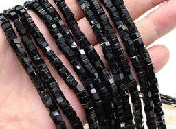 Бусины из агата черного диски с гранями 6*4мм, 38см, 110 бусин Радуга камня