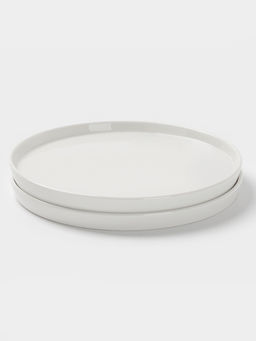 Тарелки Magistro White Snow, набор 2 шт., d=20 см, фарфор, белые