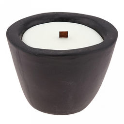 Свеча "Волшебный горшочек" д11,1см, h8см, парафин, в подсвечнике из гипса, серый, время горения 35 часов (Россия)