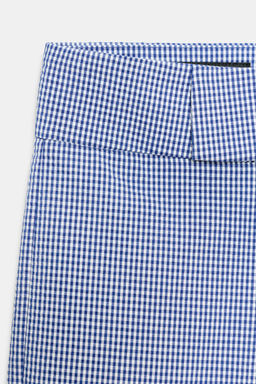 PANTAL?N FLARE VICHY / Marino / Blanco - Zara фото 8