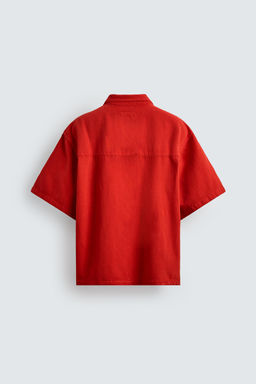 CAMISA POLO ALGOD?N - LINO / Rojo - Zara фото 9