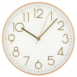 Часы настенные Паскаль д29,5см, h4см, мягкий ход, циферблат белый; цифры арабские, золотой; корпус пластик, бежевый под дерево; в коробке (Китай)