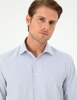 A__k Mavi _izgili Slim Fit Uzun Kollu G_mlek - Pierre cardin фото 2