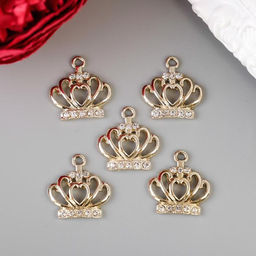 Цена за 5 шт. Декор для творчества стразы Корона 2х2 см