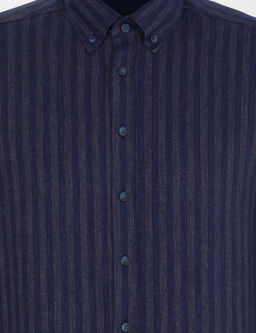 Lacivert Slim Fit Uzun Kollu G_mlek