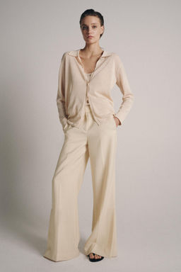 PANTAL?N WIDE LEG ZW COLLECTION / Crudo medio - Zara фото 5