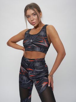 Костюм для фитнеса женский темно-серого цвета 2922TC - FUYOUKAI фото 18