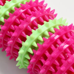 Игрушка жевательная 15,5 х 5,5 см, красная/розовая/зелёная - Пижон фото 3