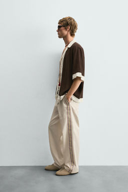 EMBROIDERED STRIPE TROUSERS - Zara фото 4